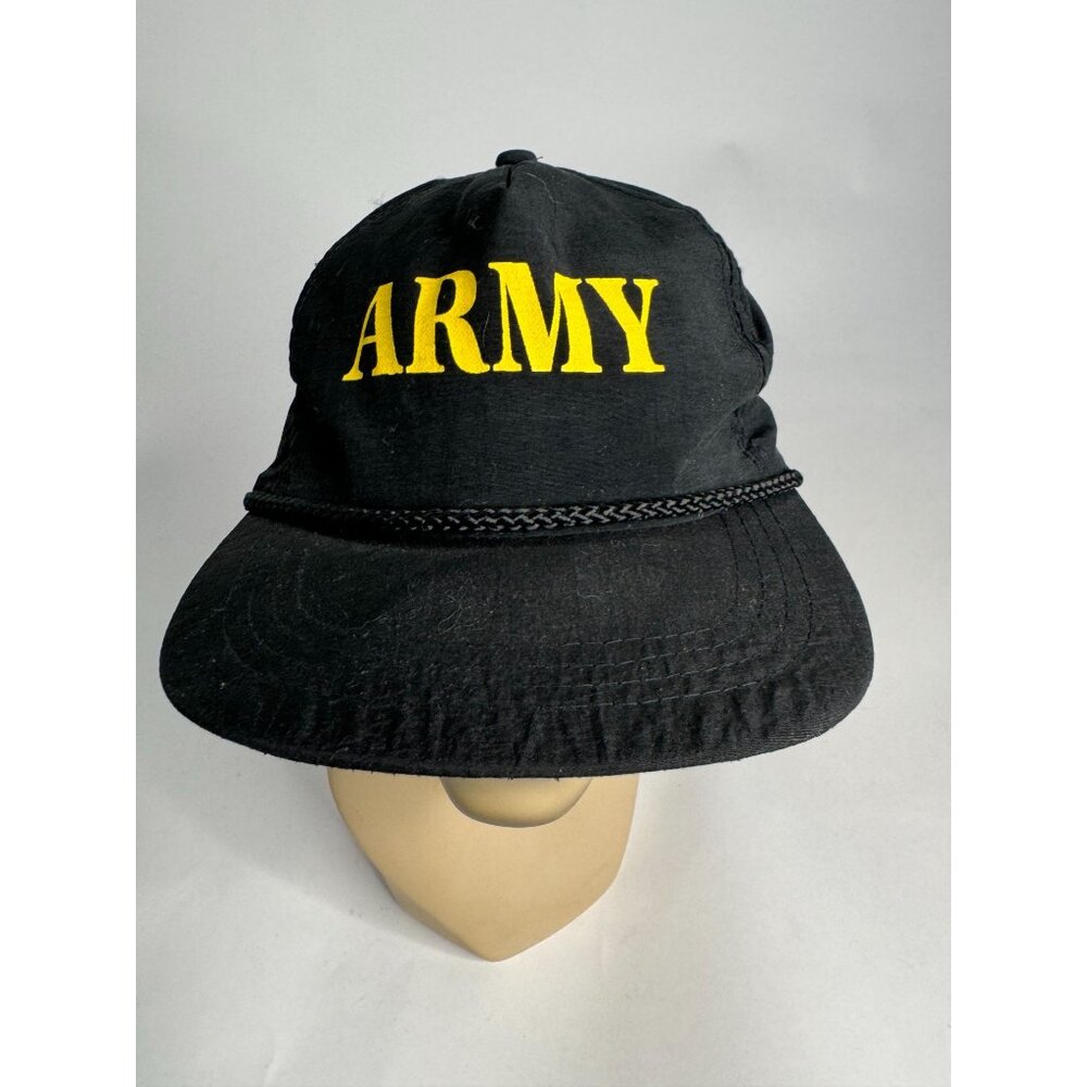 Army Logo Black Nylon Snapback Hat By Yupoong - Picture 10 of 16